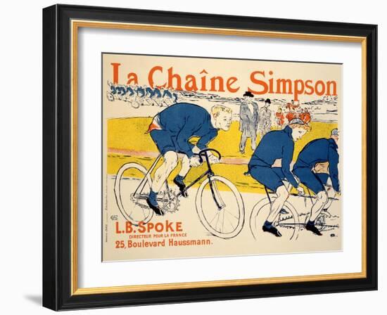 Reproduction of a Poster Advertising 'The Simpson Chain', Paris, 1896-Henri de Toulouse-Lautrec-Framed Giclee Print