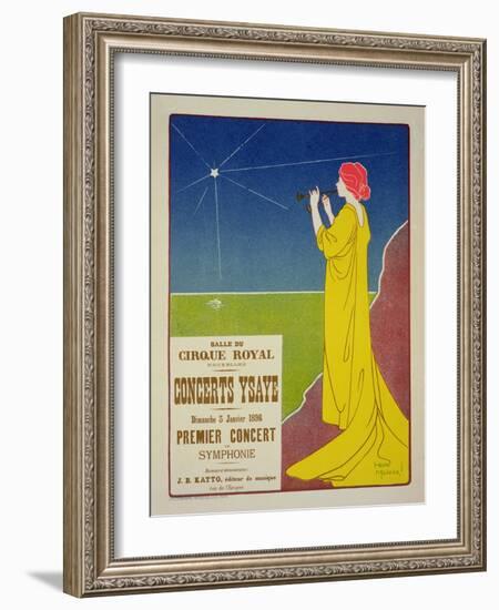 Reproduction of a Poster Advertising the "Ysaye Concerts," Salle Du Cirque Royal, Brussels, 1895-Henri Georges Jean Isidore Meunier-Framed Giclee Print