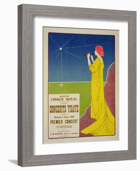 Reproduction of a Poster Advertising the "Ysaye Concerts," Salle Du Cirque Royal, Brussels, 1895-Henri Georges Jean Isidore Meunier-Framed Giclee Print