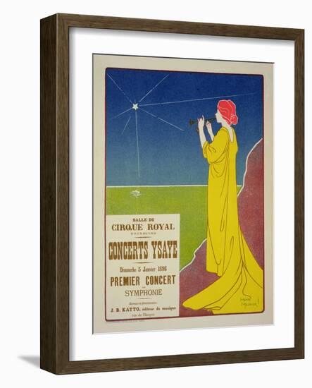 Reproduction of a Poster Advertising the "Ysaye Concerts," Salle Du Cirque Royal, Brussels, 1895-Henri Georges Jean Isidore Meunier-Framed Giclee Print