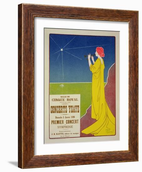 Reproduction of a Poster Advertising the "Ysaye Concerts," Salle Du Cirque Royal, Brussels, 1895-Henri Georges Jean Isidore Meunier-Framed Giclee Print