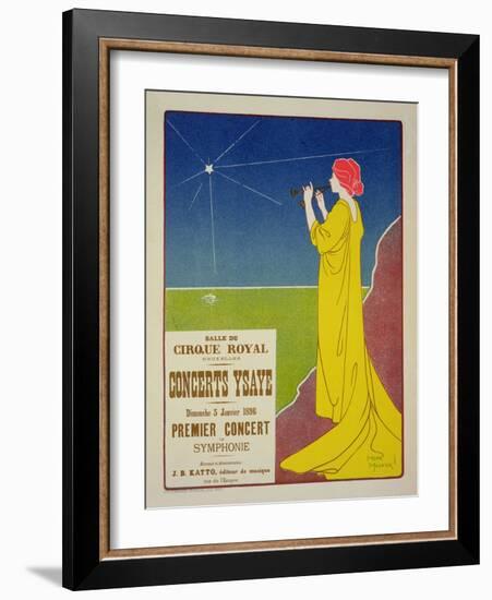 Reproduction of a Poster Advertising the "Ysaye Concerts," Salle Du Cirque Royal, Brussels, 1895-Henri Georges Jean Isidore Meunier-Framed Giclee Print