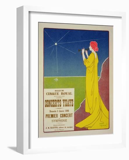 Reproduction of a Poster Advertising the "Ysaye Concerts," Salle Du Cirque Royal, Brussels, 1895-Henri Georges Jean Isidore Meunier-Framed Giclee Print