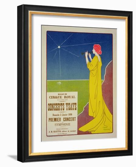 Reproduction of a Poster Advertising the "Ysaye Concerts," Salle Du Cirque Royal, Brussels, 1895-Henri Georges Jean Isidore Meunier-Framed Giclee Print