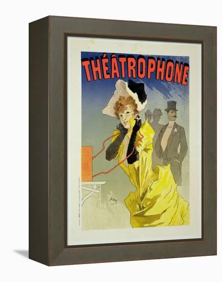 Reproduction of a Poster Advertising "Theatrophone," 1890-Jules Chéret-Framed Premier Image Canvas