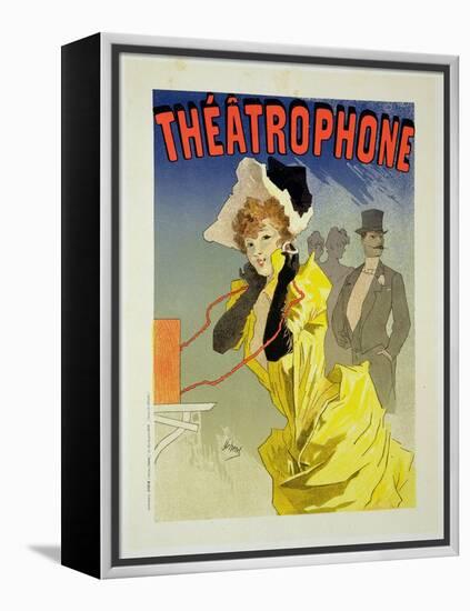Reproduction of a Poster Advertising "Theatrophone," 1890-Jules Chéret-Framed Premier Image Canvas