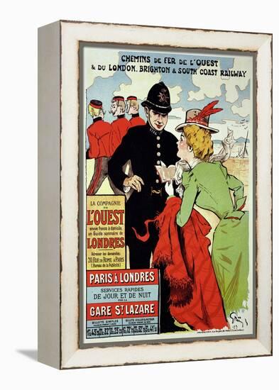 Reproduction of a Poster Advertising Trains from Paris to London, 1899-Jules-Alexandre Grün-Framed Premier Image Canvas