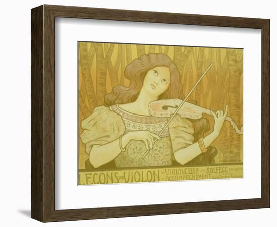 Reproduction of a Poster Advertising "Violin Lessons," Rue Denfert-Rochereau, Paris, 1898-Paul Berthon-Framed Giclee Print