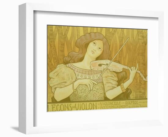 Reproduction of a Poster Advertising "Violin Lessons," Rue Denfert-Rochereau, Paris, 1898-Paul Berthon-Framed Giclee Print