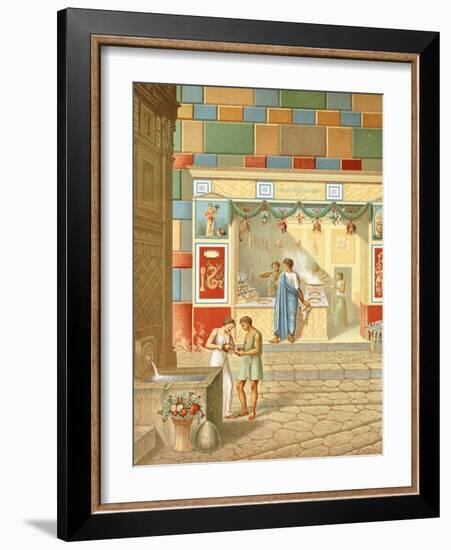 Reproduction of a Shop Near the Fountain of Mercury-Fausto and Felice Niccolini-Framed Giclee Print