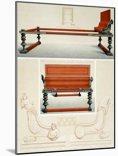 Reproduction of a Wooden Bed with Silver-Plated Bronze Decorations-Fausto and Felice Niccolini-Mounted Giclee Print