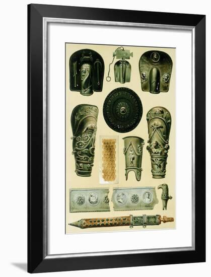 Reproduction of Armor and Weapons, from the Houses and Monuments of Pompeii-Fausto and Felice Niccolini-Framed Giclee Print