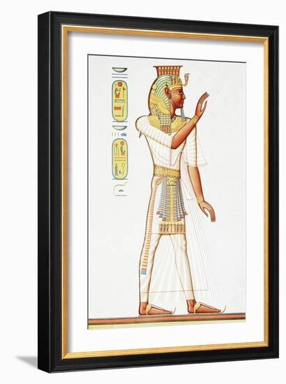 Reproduction of Fresco at Ancient Thebes, Depicting Standing Ramses III-null-Framed Giclee Print