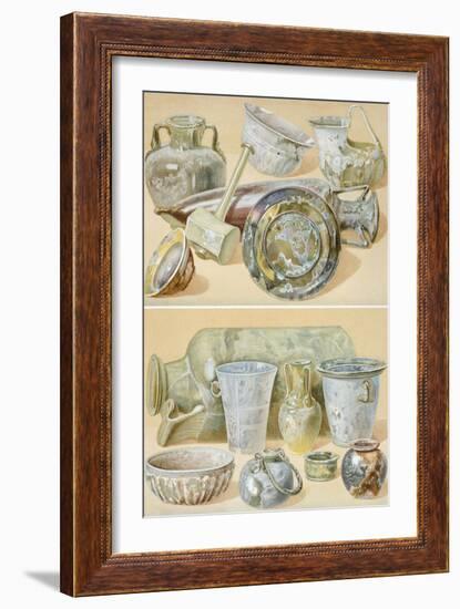 Reproduction of Glass Objects, from the Houses and Monuments of Pompeii-Fausto and Felice Niccolini-Framed Giclee Print