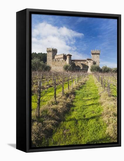 Reproduction of Italian Castle, Castello Di Amoroso Winery, Calistoga, Napa Valley, California, Usa-Walter Bibikow-Framed Premier Image Canvas