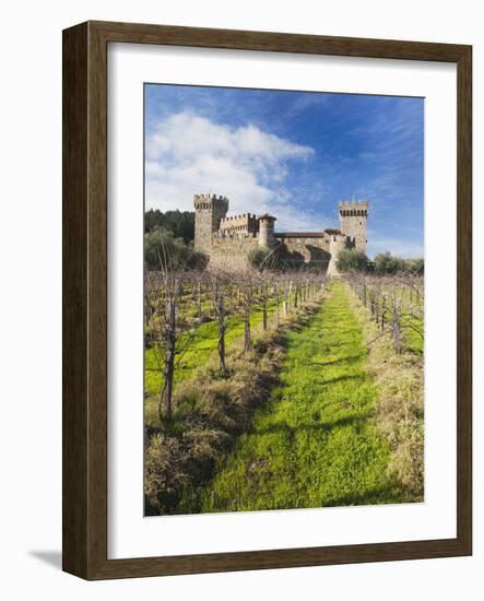 Reproduction of Italian Castle, Castello Di Amoroso Winery, Calistoga, Napa Valley, California, Usa-Walter Bibikow-Framed Photographic Print