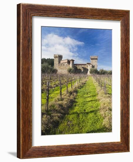 Reproduction of Italian Castle, Castello Di Amoroso Winery, Calistoga, Napa Valley, California, Usa-Walter Bibikow-Framed Photographic Print