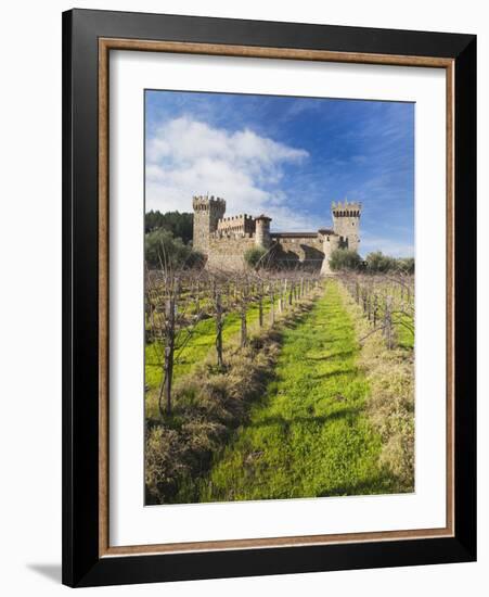 Reproduction of Italian Castle, Castello Di Amoroso Winery, Calistoga, Napa Valley, California, Usa-Walter Bibikow-Framed Photographic Print