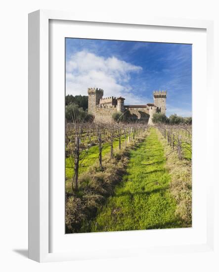 Reproduction of Italian Castle, Castello Di Amoroso Winery, Calistoga, Napa Valley, California, Usa-Walter Bibikow-Framed Photographic Print