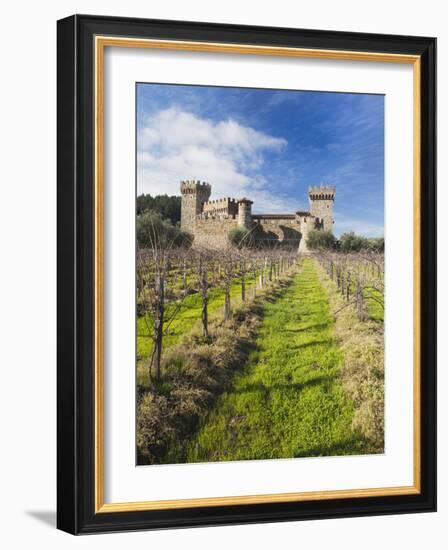 Reproduction of Italian Castle, Castello Di Amoroso Winery, Calistoga, Napa Valley, California, Usa-Walter Bibikow-Framed Photographic Print