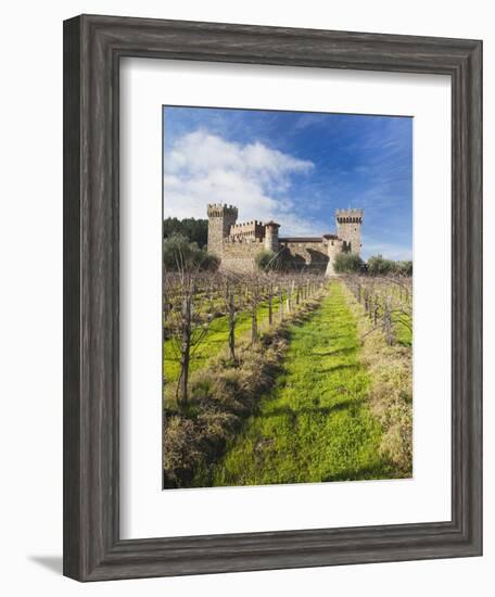 Reproduction of Italian Castle, Castello Di Amoroso Winery, Calistoga, Napa Valley, California, Usa-Walter Bibikow-Framed Photographic Print