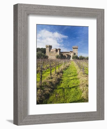 Reproduction of Italian Castle, Castello Di Amoroso Winery, Calistoga, Napa Valley, California, Usa-Walter Bibikow-Framed Photographic Print