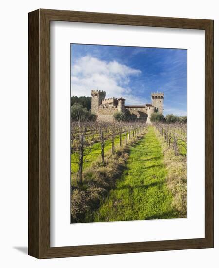 Reproduction of Italian Castle, Castello Di Amoroso Winery, Calistoga, Napa Valley, California, Usa-Walter Bibikow-Framed Photographic Print