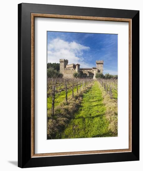 Reproduction of Italian Castle, Castello Di Amoroso Winery, Calistoga, Napa Valley, California, Usa-Walter Bibikow-Framed Photographic Print