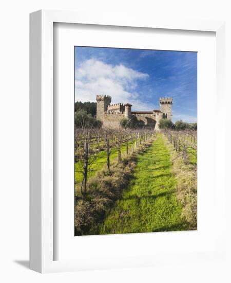 Reproduction of Italian Castle, Castello Di Amoroso Winery, Calistoga, Napa Valley, California, Usa-Walter Bibikow-Framed Photographic Print