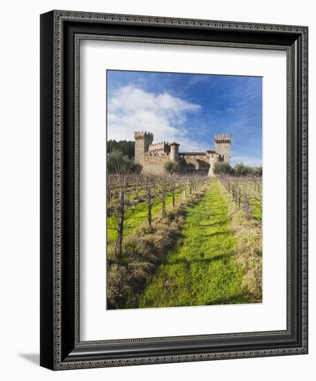 Reproduction of Italian Castle, Castello Di Amoroso Winery, Calistoga, Napa Valley, California, Usa-Walter Bibikow-Framed Photographic Print