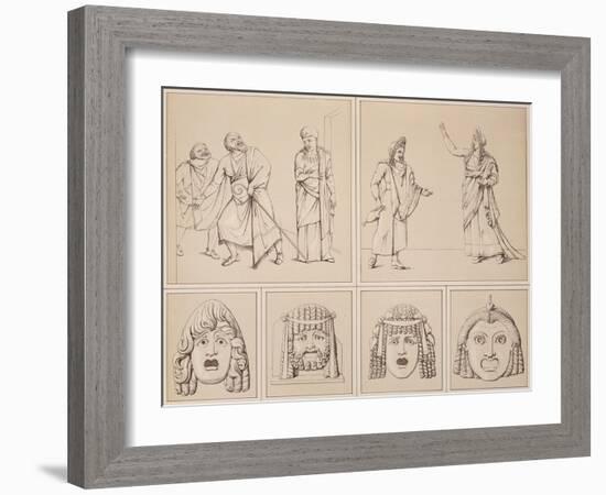 Reproduction of Some Murals Depicting Tragic Scenes and Other Tragic Masks-Fausto and Felice Niccolini-Framed Giclee Print