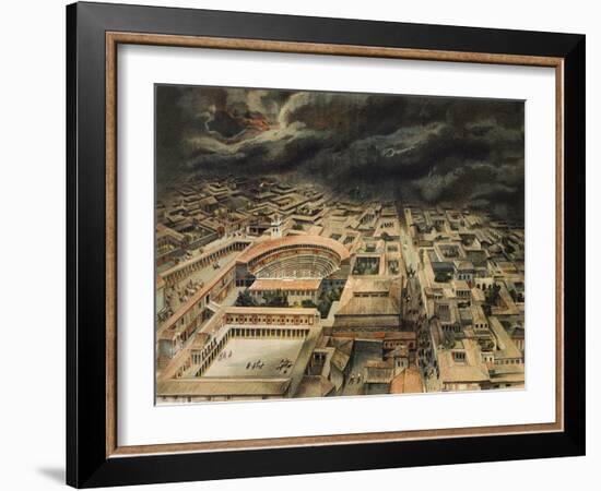 Reproduction of the Eruption of Mt Vesuvius-Fausto and Felice Niccolini-Framed Giclee Print