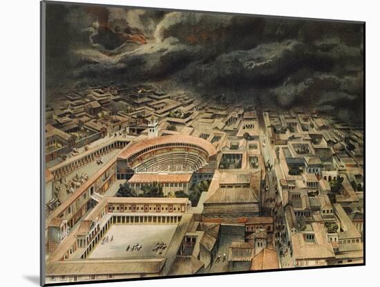 Reproduction of the Eruption of Mt Vesuvius-Fausto and Felice Niccolini-Mounted Giclee Print