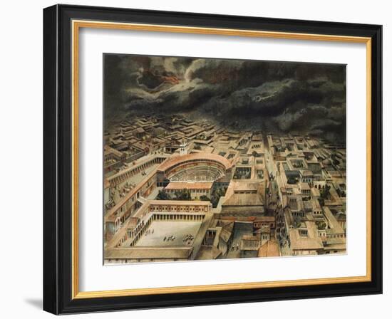 Reproduction of the Eruption of Mt Vesuvius-Fausto and Felice Niccolini-Framed Giclee Print