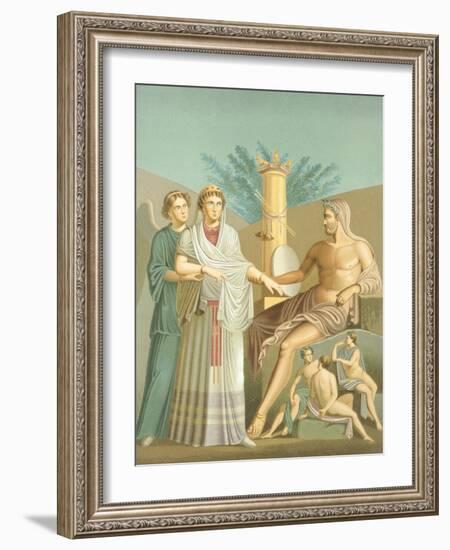 Reproduction of the Fresco Depicting Jupiter and Juno, from the Houses and Monuments of Pompeii-Fausto and Felice Niccolini-Framed Giclee Print