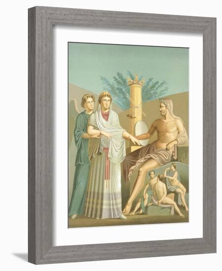 Reproduction of the Fresco Depicting Jupiter and Juno, from the Houses and Monuments of Pompeii-Fausto and Felice Niccolini-Framed Giclee Print