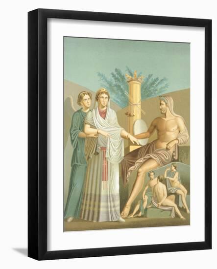 Reproduction of the Fresco Depicting Jupiter and Juno, from the Houses and Monuments of Pompeii-Fausto and Felice Niccolini-Framed Giclee Print