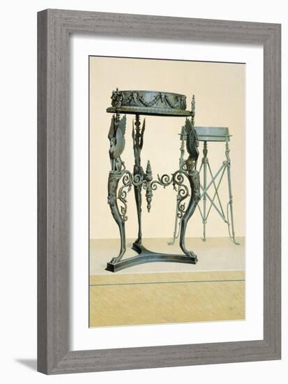 Reproduction of Three-Footed Tables, from the Houses and Monuments of Pompeii-Fausto and Felice Niccolini-Framed Giclee Print