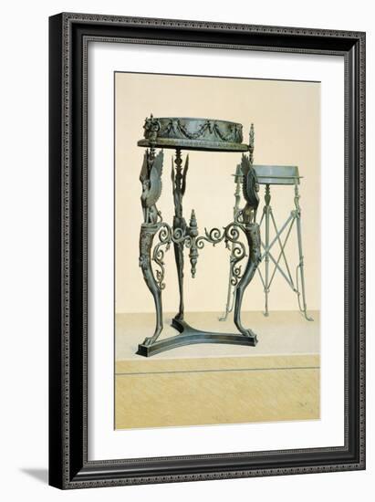 Reproduction of Three-Footed Tables, from the Houses and Monuments of Pompeii-Fausto and Felice Niccolini-Framed Giclee Print