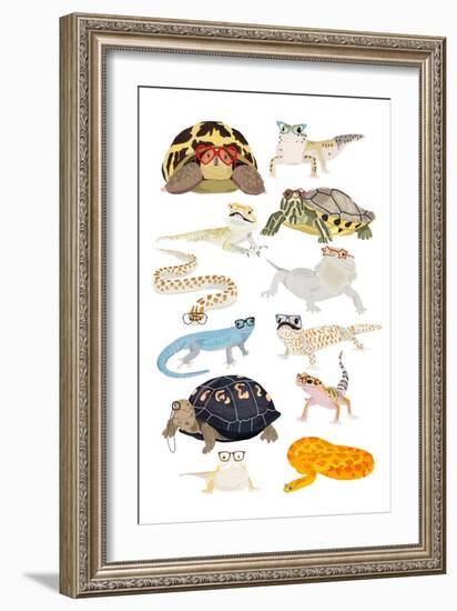 Reptiles in Glasses-Hanna Melin-Framed Art Print