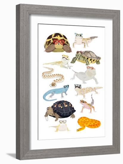 Reptiles in Glasses-Hanna Melin-Framed Art Print