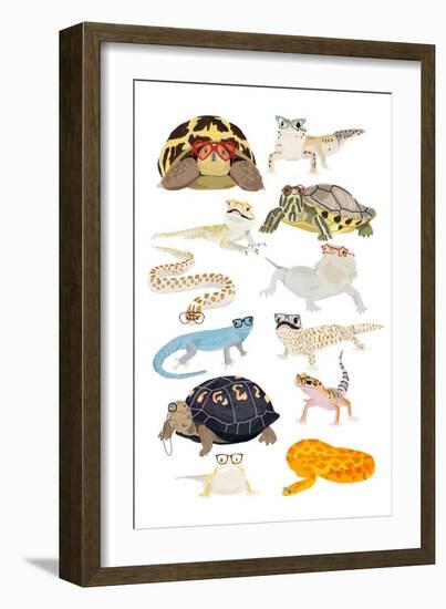 Reptiles in Glasses-Hanna Melin-Framed Art Print