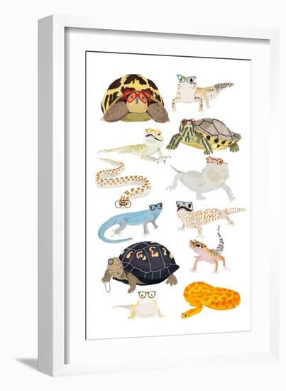 Reptiles in Glasses-Hanna Melin-Framed Art Print