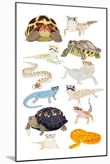 Reptiles in Glasses-Hanna Melin-Mounted Art Print