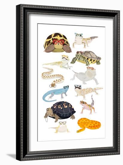 Reptiles in Glasses-Hanna Melin-Framed Art Print