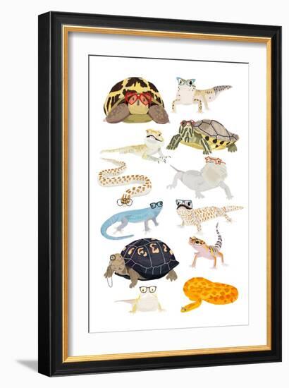 Reptiles in Glasses-Hanna Melin-Framed Art Print