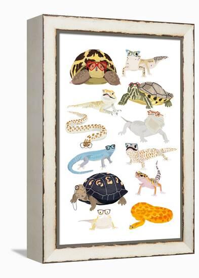 Reptiles in Glasses-Hanna Melin-Framed Stretched Canvas