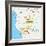 Republic of the Congo Political Map-Peter Hermes Furian-Framed Art Print