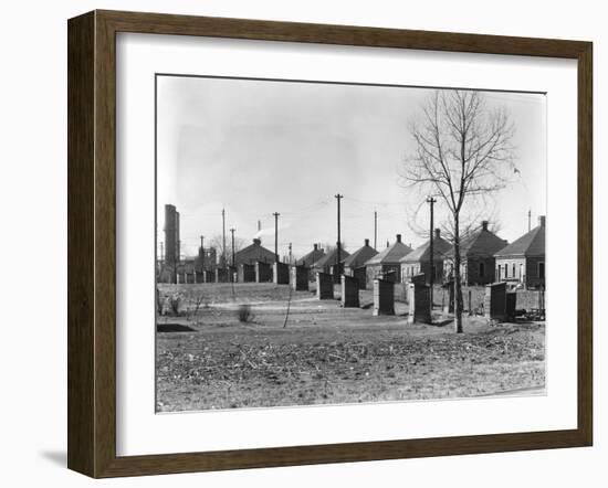 Republic Steel Company workers' houses and outhouses in Birmingham, Alabama, 1936-Walker Evans-Framed Photographic Print