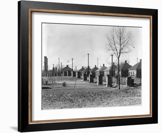 Republic Steel Company workers' houses and outhouses in Birmingham, Alabama, 1936-Walker Evans-Framed Photographic Print